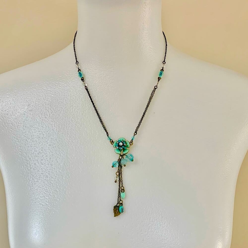 Necklace Enamel and Bead Station Chain